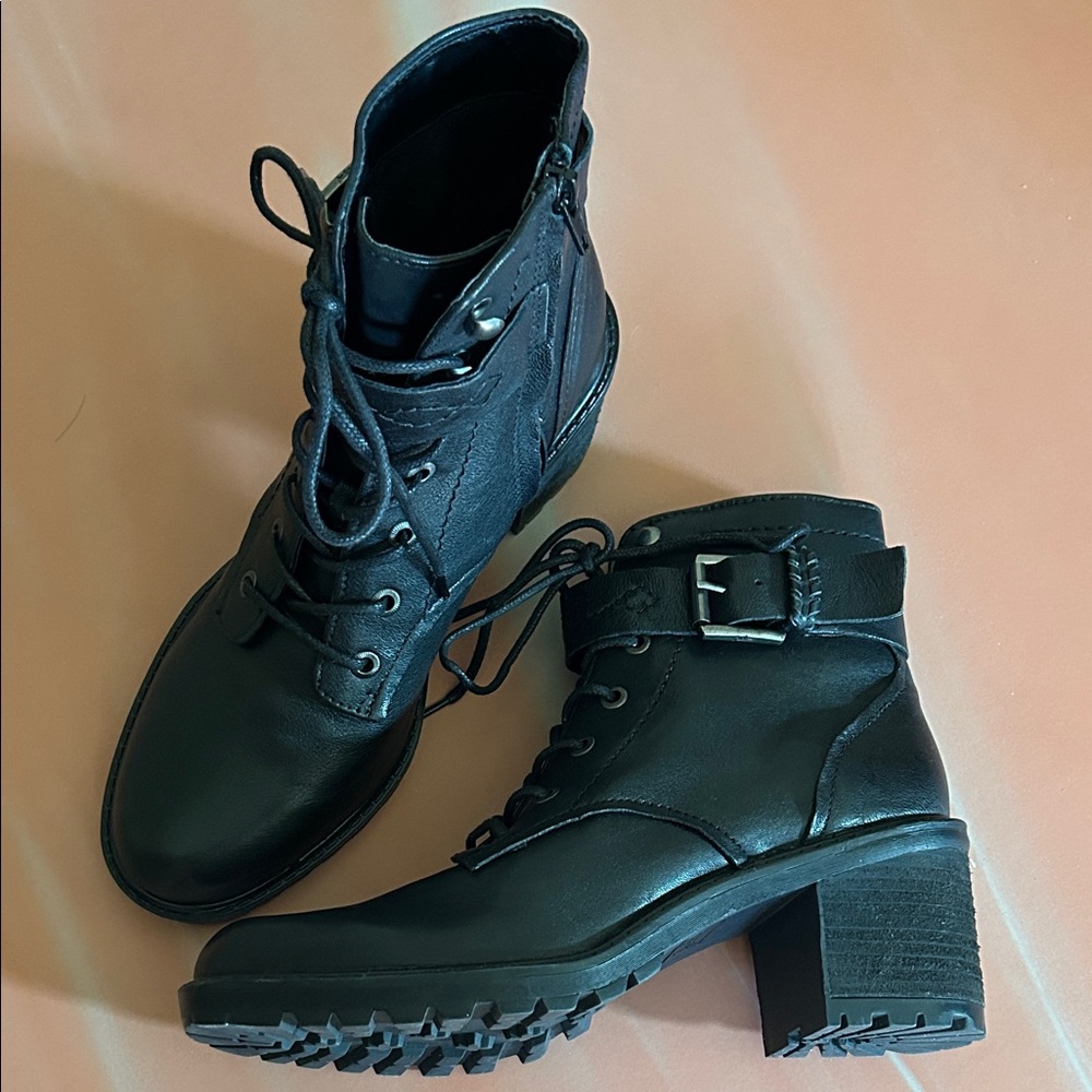 🆕NWOB ZODIAC Gemma - Women's Lace Up W/ Side Zipper Leather Boots size 8.5